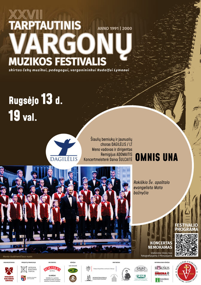 XXVII tarptautinis vargonų muzikos festivalis - Rugsėjo 13 d. 19 val. OMNIS UNA