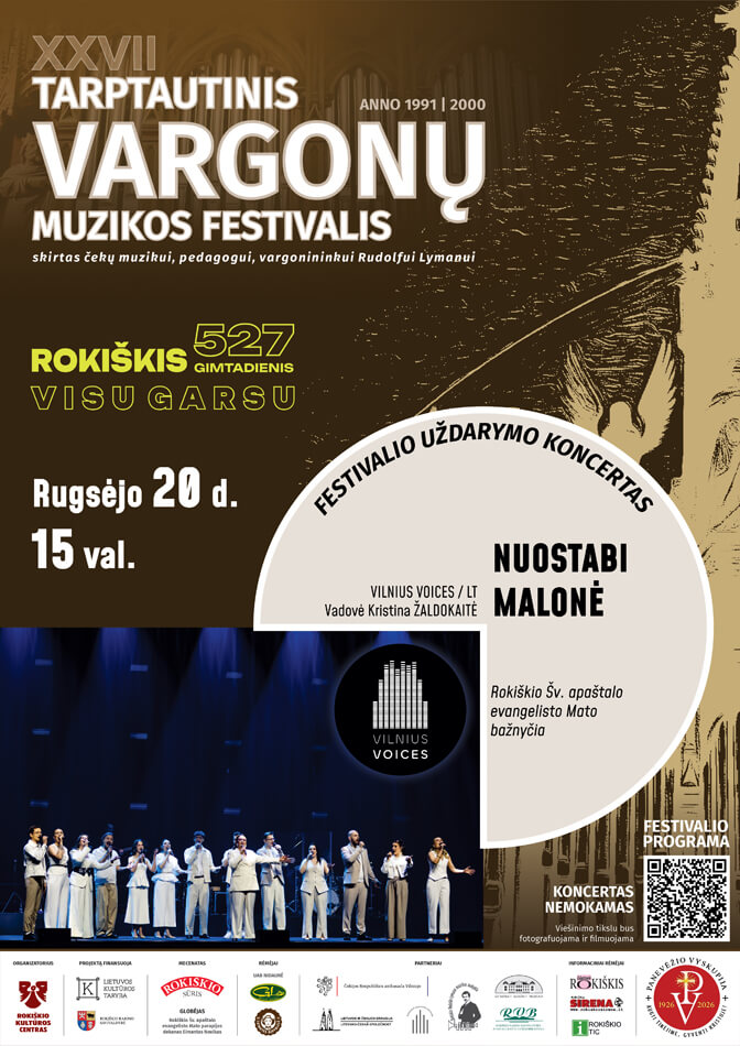 XXVII tarptautinis vargonų muzikos festivalis - Rugsėjo 20 d. 15 val. NUOSTABI MALONĖ